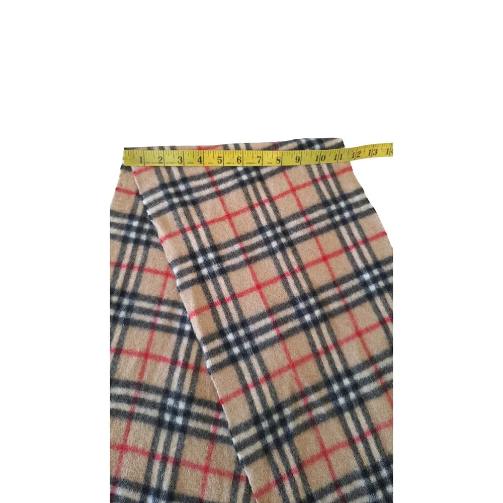 Burberrys of London Vintage 100% Cashmere Nova Check Scarf Tan Made in England